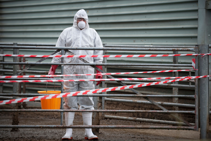 bio hazard worker on farm
